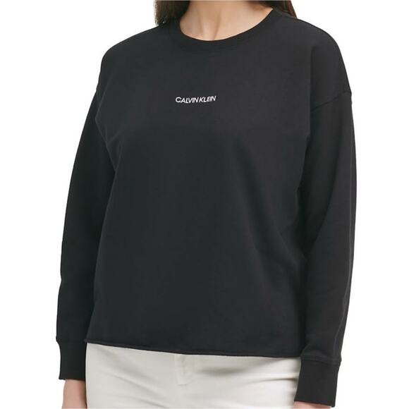 Calvin Klein Long-Sleeve French Terry Top Size XL NWT - Picture 1 of 6